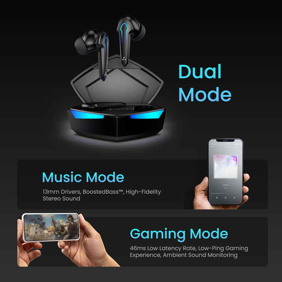 Ambrane Dots Play Bluetooth Earbuds (Lag-Free Audio, IPX4 Resistant)