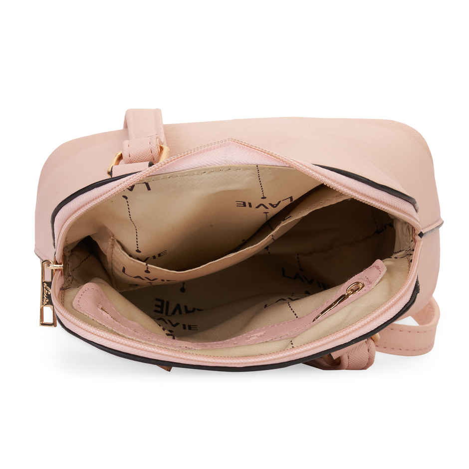 Lavie Women's Merlin Vertical Dome Cross Body Sling Bag | Ladies Purse Handbag | Light Pink