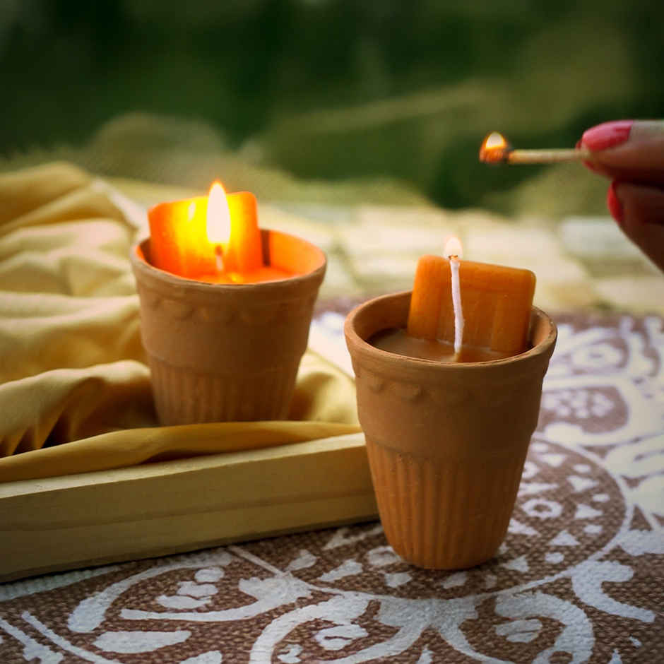Soulflower Winter Warmth Chai Glass Scented Candle | Limited Edition