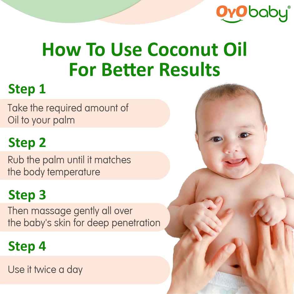 Oyo Baby Oil For New Born Wood Pressed Coconut Baby Hair Oil -Massage, Skin & Hair Care