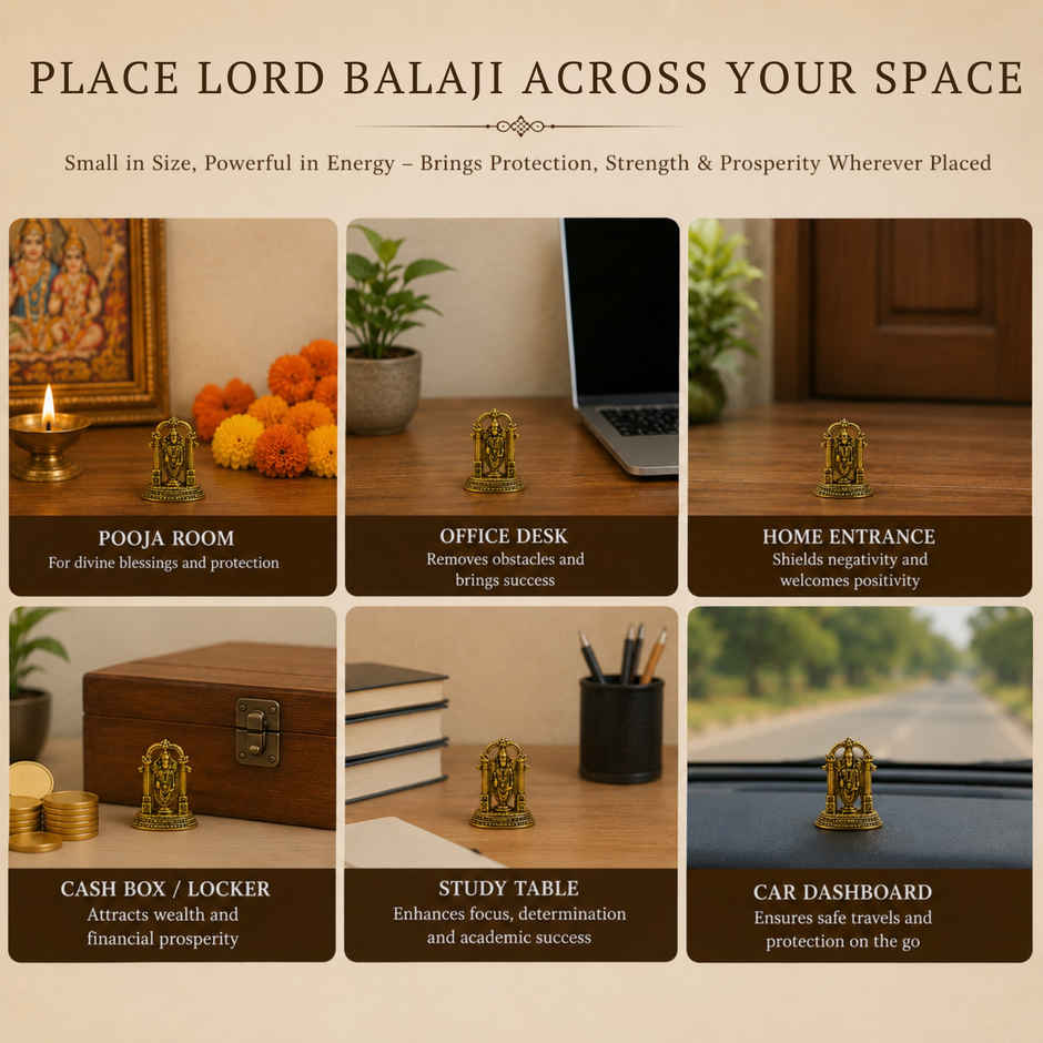 Pure Brass Tirupati Idol | Estoria Collective