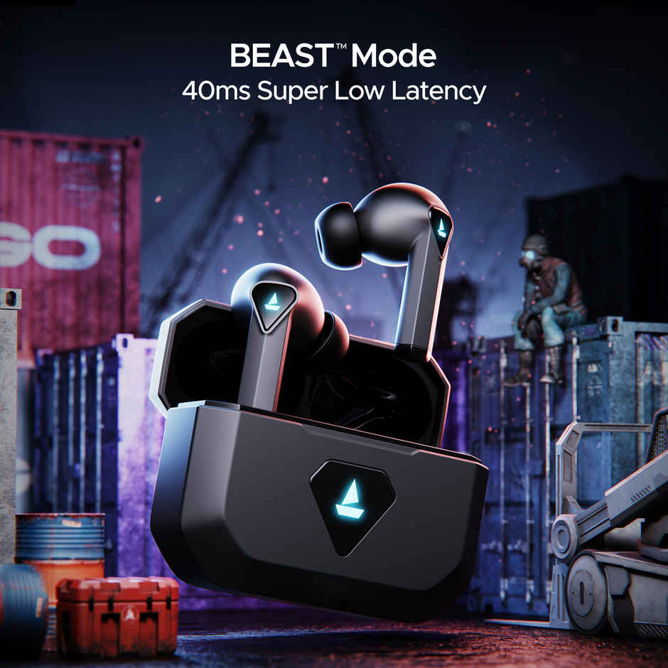 boAt Immortal 150 150 TWS Earbuds with Beast Mode(40ms Low Latency), 40 HRS Playback & ENx Technology Bluetooth - Black Sabre