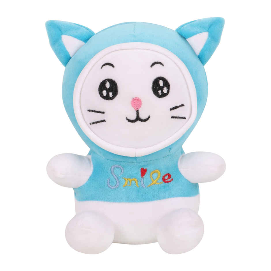 DearJoy Small Cat with a Hoodie | Blue - 22 cm