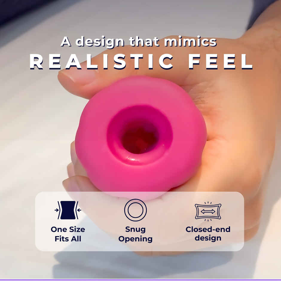 Boldedge Rattle Dense Sleeve Stroker Massager - Strawberry Lubricant