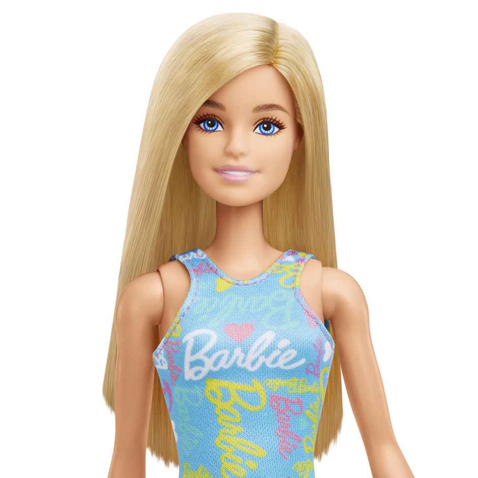 Barbie Doll | Barbie Logo Print Dress | Blue