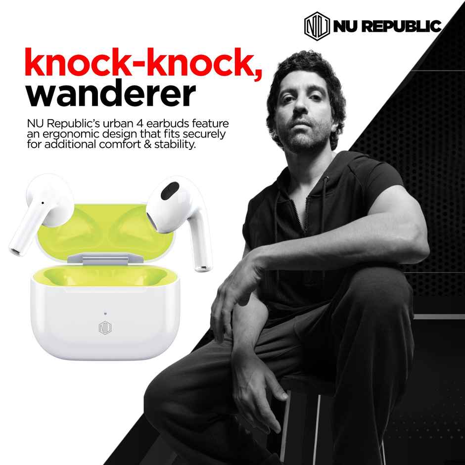 Nu Republic Urban 4 with upto 30 hrs Playtime, X-Bass, ENC, Fast Charging Bluetooth - Green