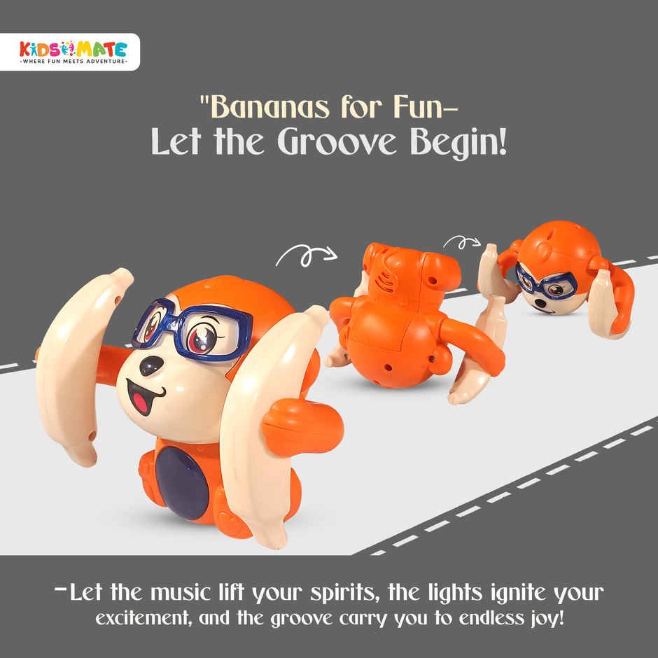 Kidsmate Dancing Monkey Toy for Kids | Orange