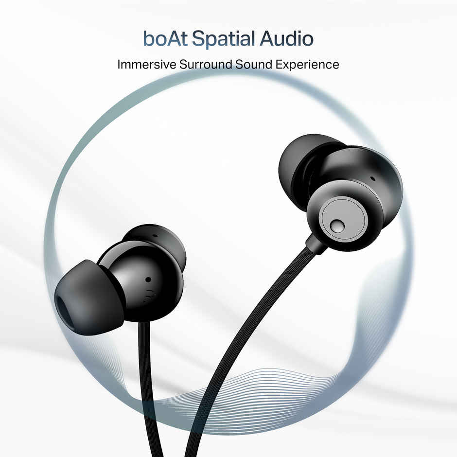 boAT Rockerz Prime 255Z,Spatial Audio ENx Tech,Dual Pair,50H Battery,Bluetooth Neckband | Onyx Black