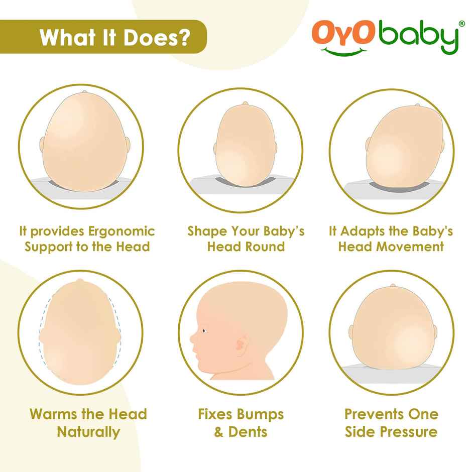 Oyo Baby Rai Mustard Seeds Pillow Takiya, 0-12 Months, Honey Bees Print, Orange