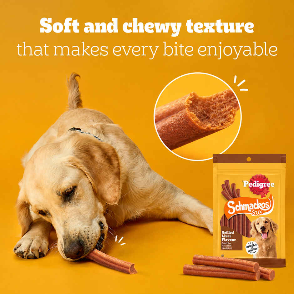 Pedigree Schmackos Stix Adult Dog Treat Grilled Liver Flavour