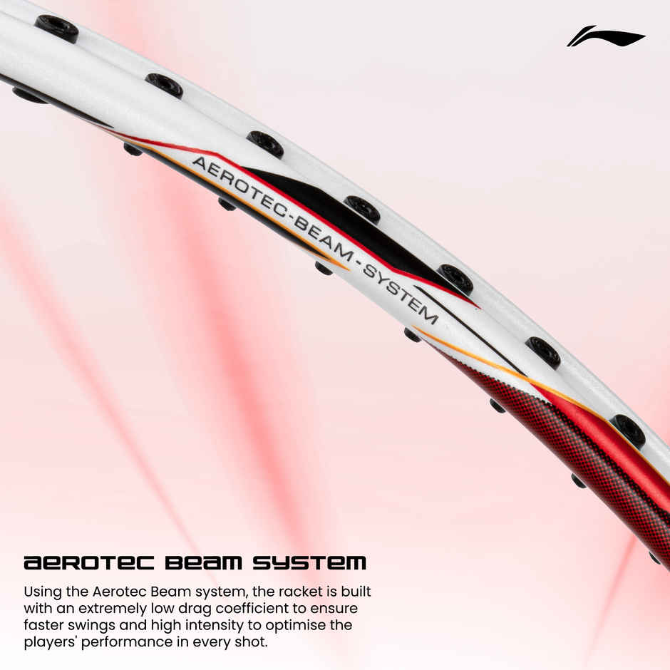 Li-Ning G-Force 5900 Superlite Badminton Racket- White/Red/Black (Strung)