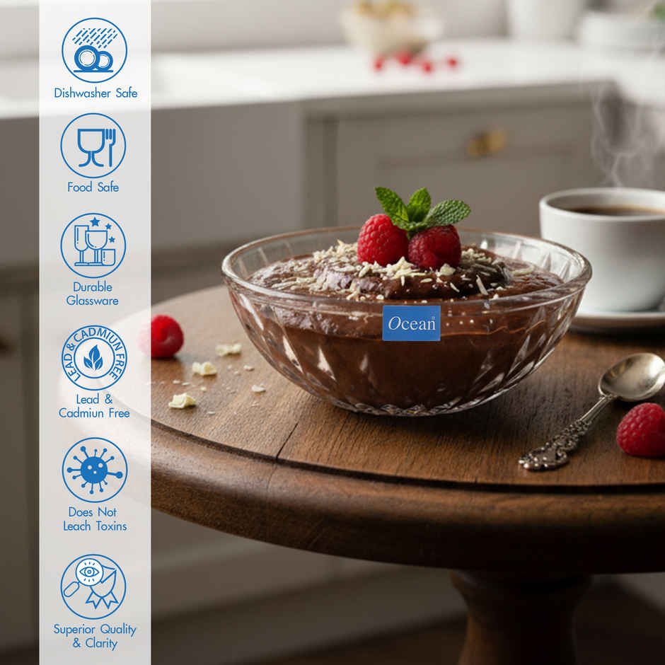 Ocean Diamond Glass Bowl (5inch, 6Pcs)