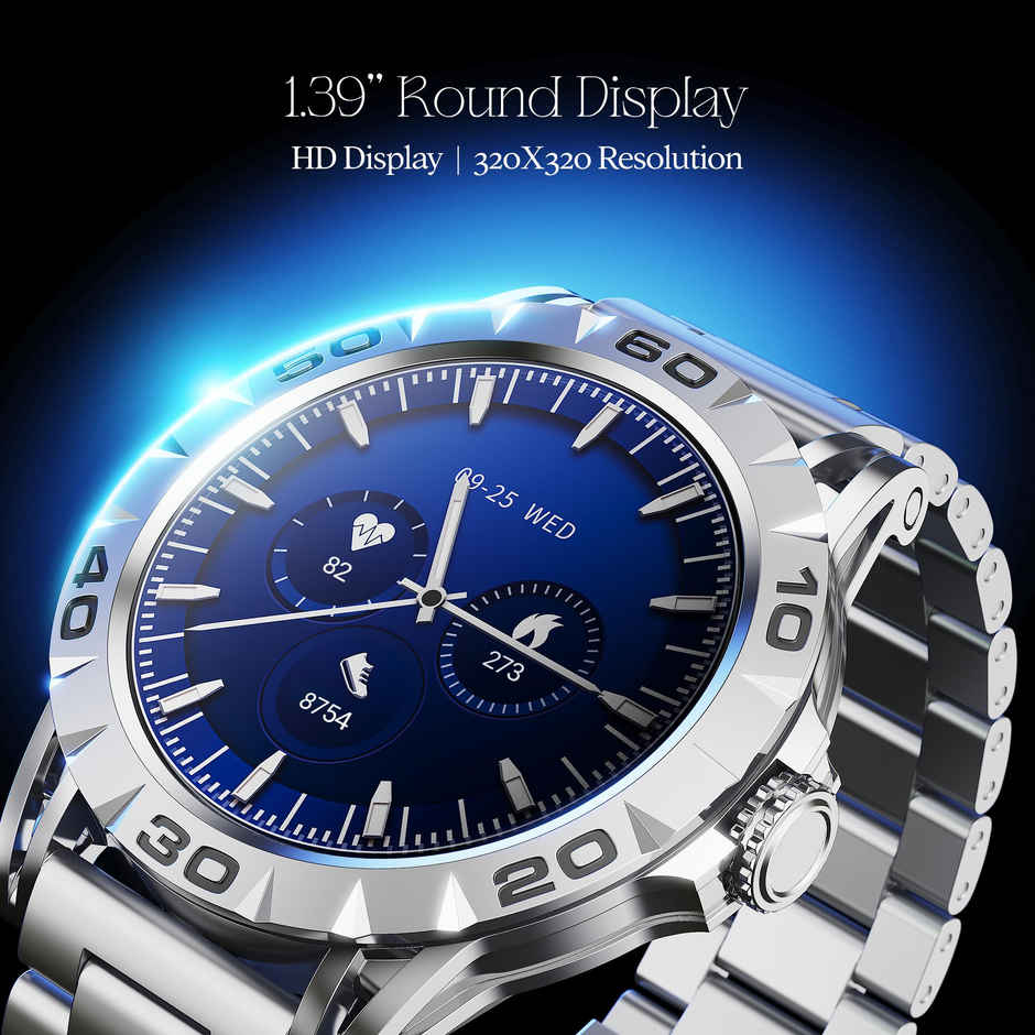 boAt Enigma Orion Smartwatch | 1.34" Display | Functional Crown - Metal Silver