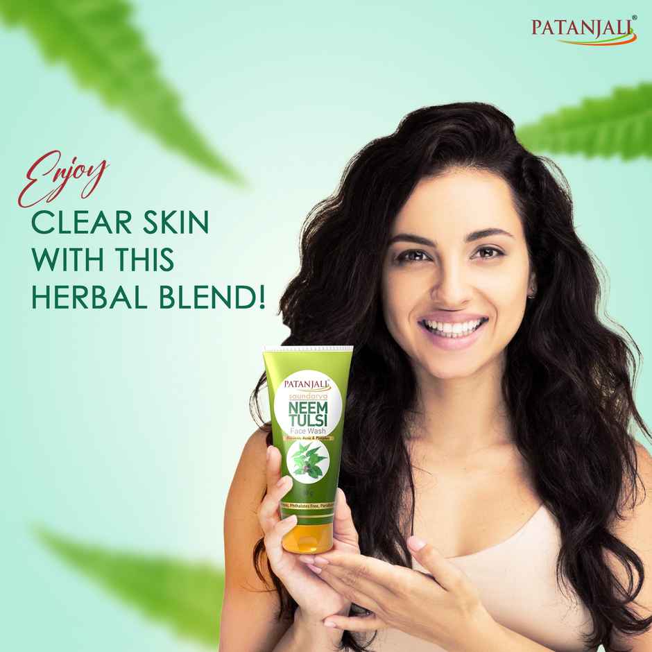 Patanjali Saundarya Neem Tulsi Face Wash- Antibacterial, Acne & Pimple Control