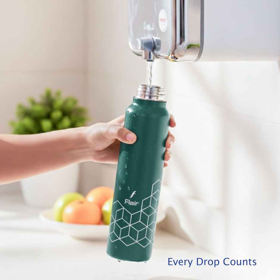 Flair Hexa Stainless Steel Water Bottle | Green | 970 ml