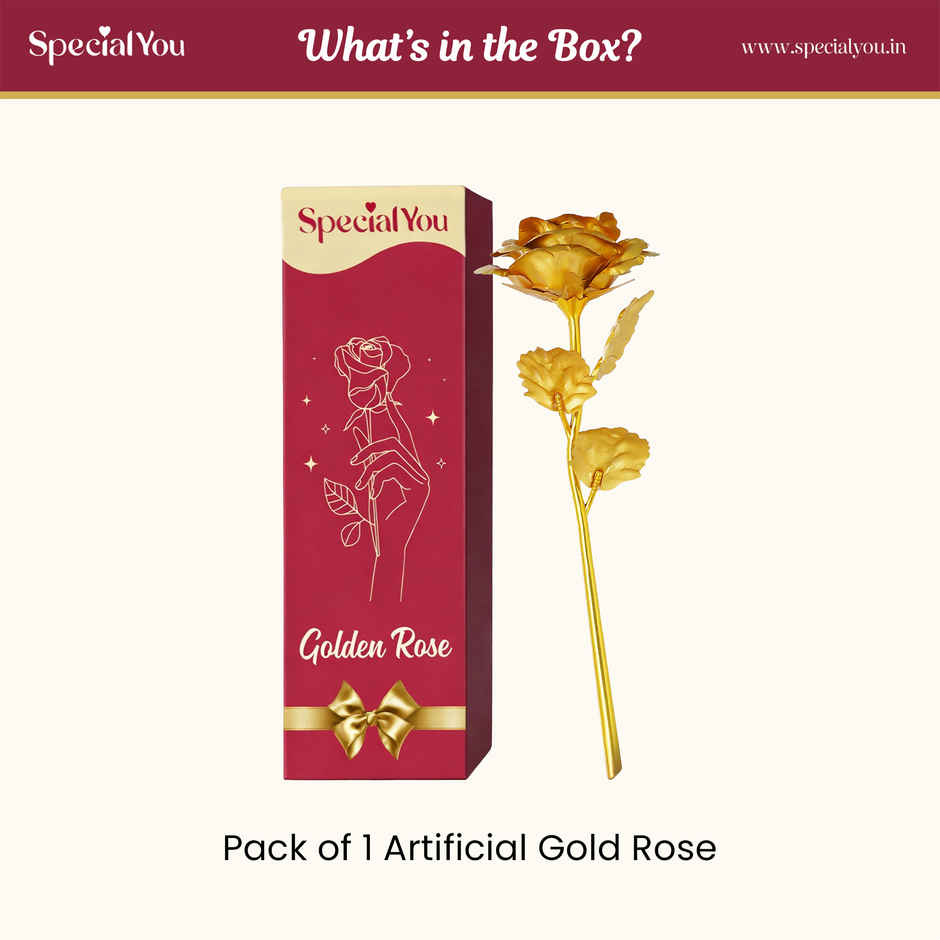 Artificial Gold Metal Rose | Timeless Romance Decor | Special You
