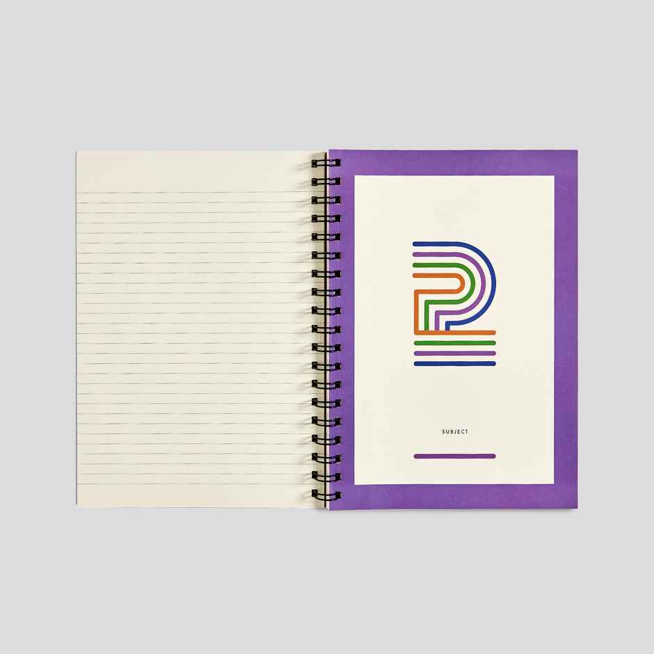 Tiger Notes 4 Subject Wiro Notebook | B5 Size | 250 Ruled Pages | 25 x 17.6 cm | Natural Shade Paper