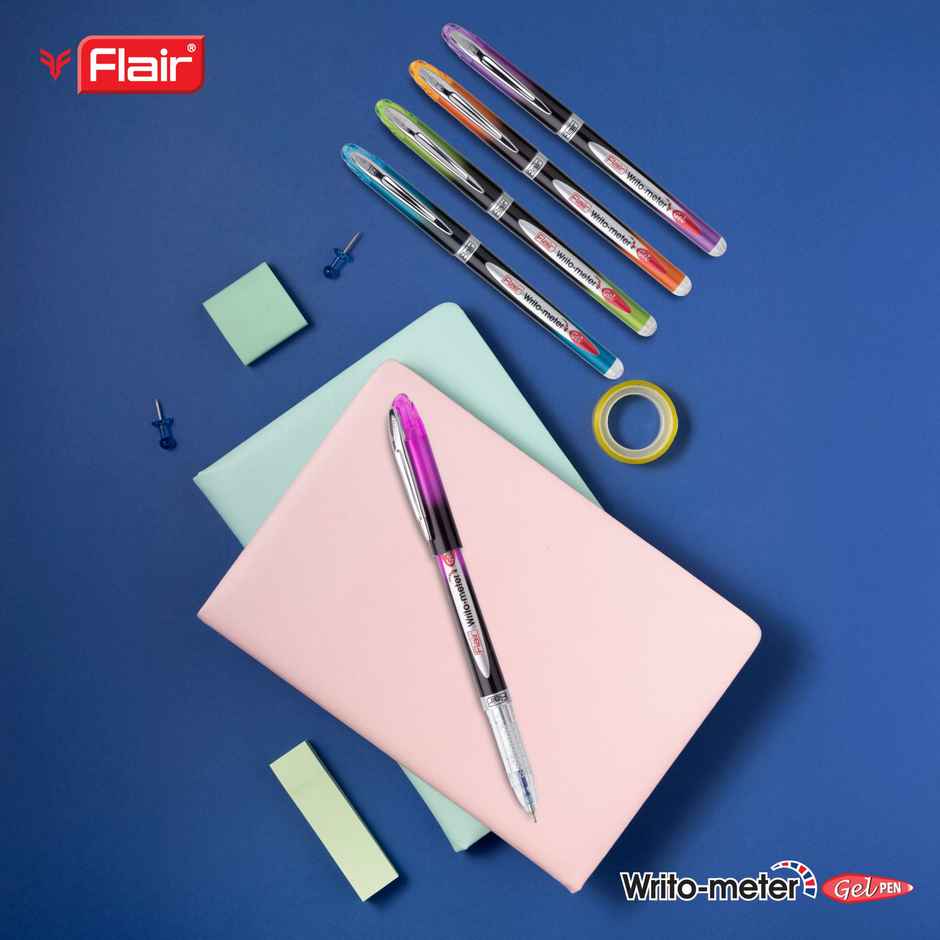 Flair Writometer Gel Pen Blue Pack Of 3