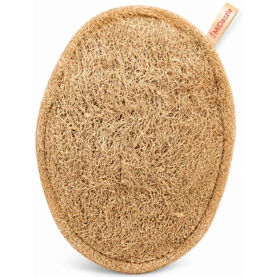 Midazzle 100% Natural Body Scrubber Organic Loofah for Bathing | Oval | MIOL6102