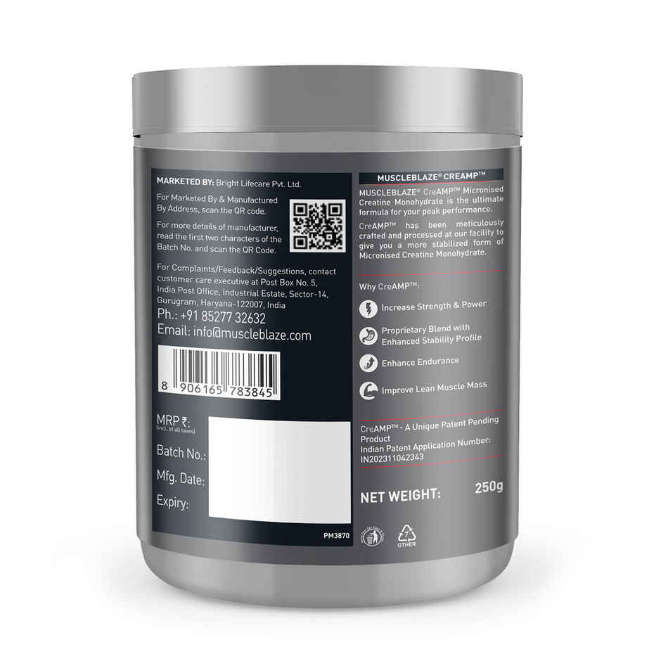 Muscleblaze Creatine Monohydrate Creamp With Creabsorb (Citrus Blast, 62 Servings) Combo