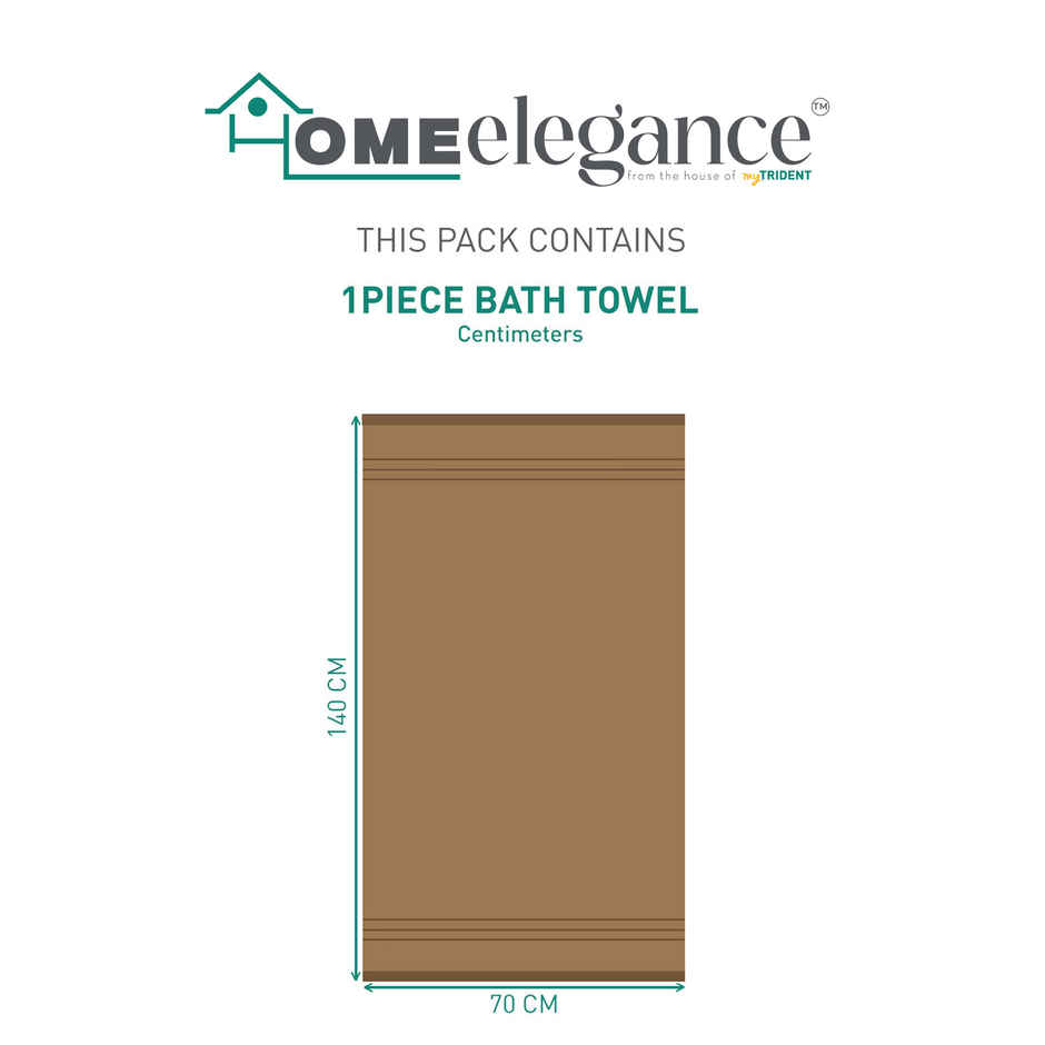 Home Elegance by My Trident Comfort Living Cotton Bath Towel | 28 in x 55 in | Coconut Shell