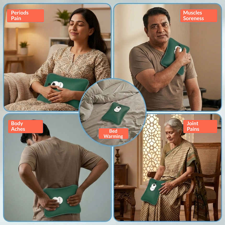 Aroma HGB6 Twill Design Heating Warm Gel Bag For BackPain, Bedwarmers, Joint Pain Relief | Green