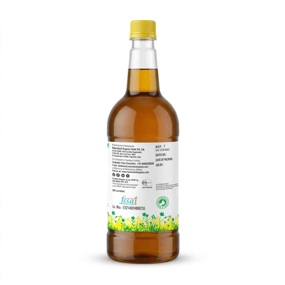 Natureland Organics Mustard (Sarson) Cold Pressed Oil | Kacchi Ghani