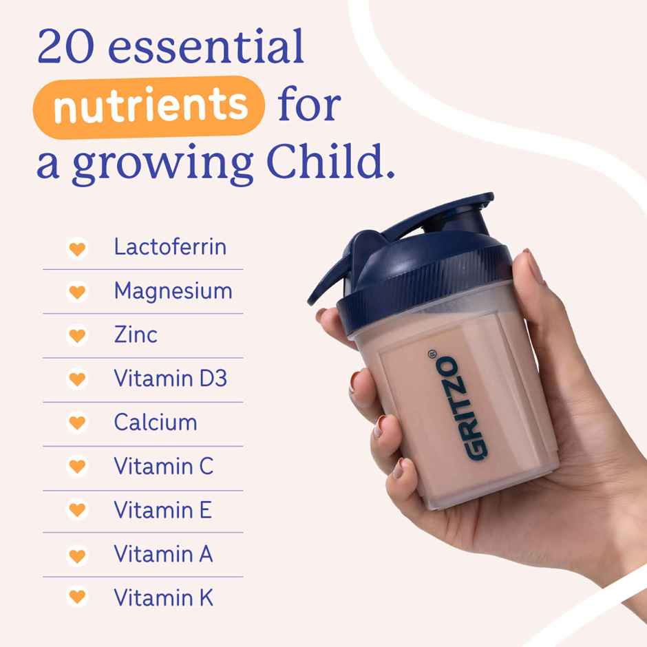 Gritzo Super Milk Growth | Formerly Height+ | 7-12y Boys | 10g Protein Powder