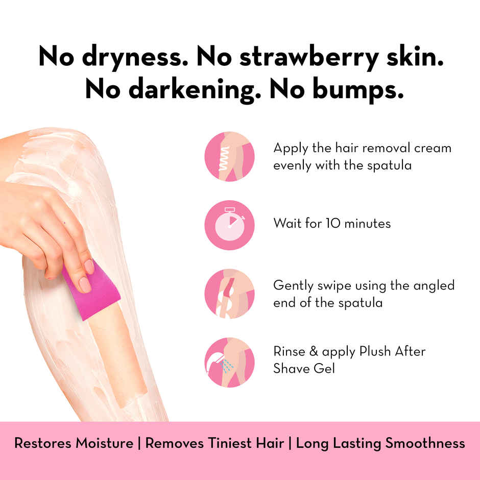 Plush Hair Removal Cream For Women With Aloe Vera & Natural Honey For All Skin Types