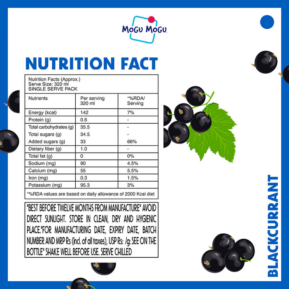Mogu Mogu Blackcurrant Fruit Drink with Nata de Coco