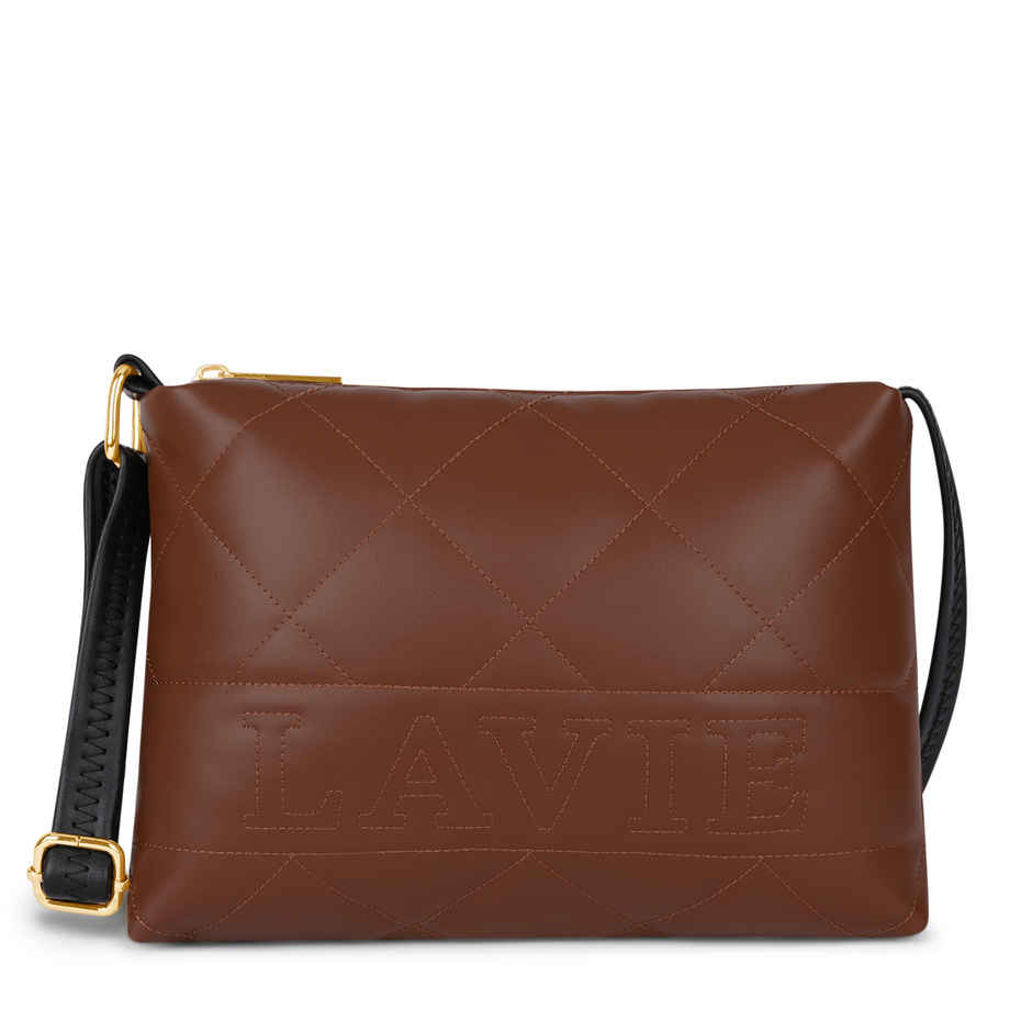 Lavie Women's Quilt Jill Top Zip Sling Bag | Tan