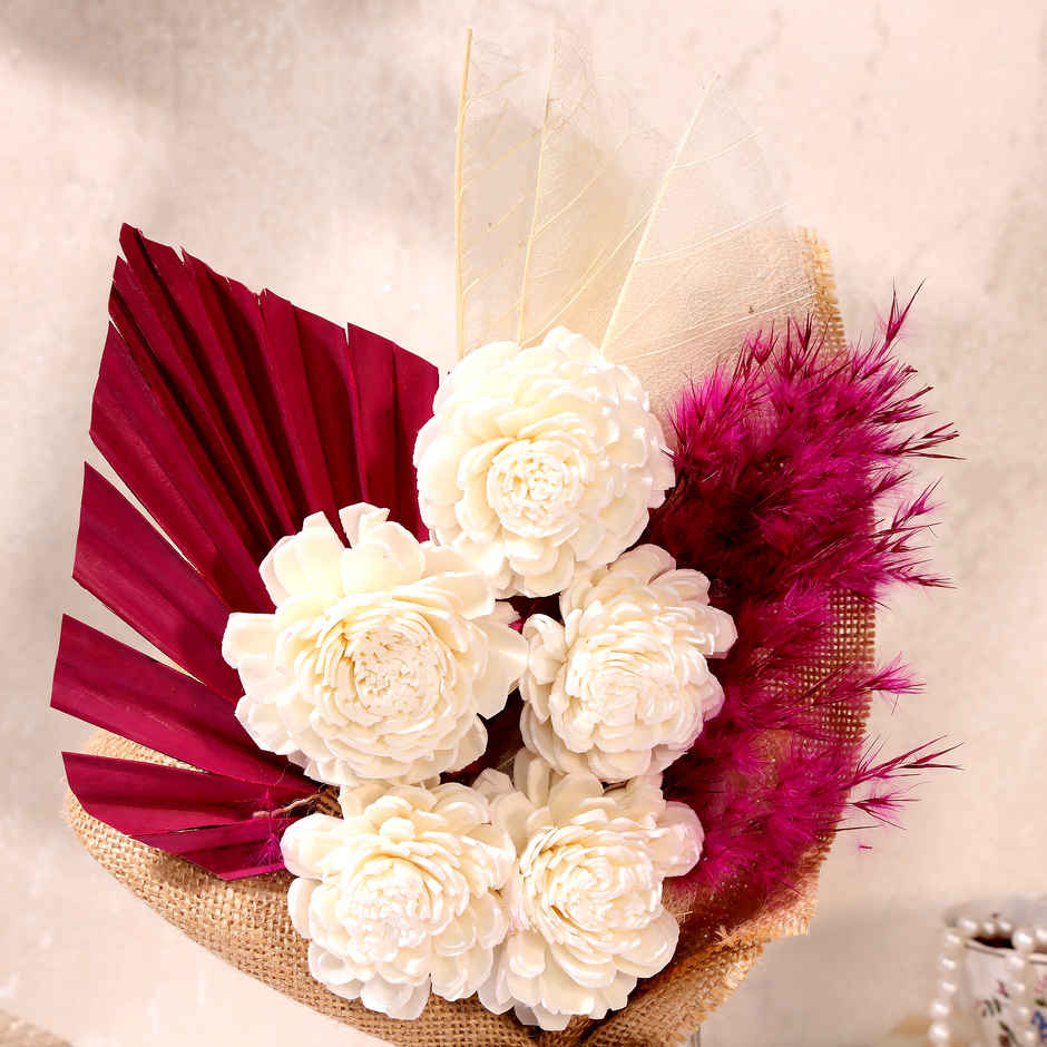 Ivory Blush Natural Dried Flowers Bouquet | Eternal Blooms