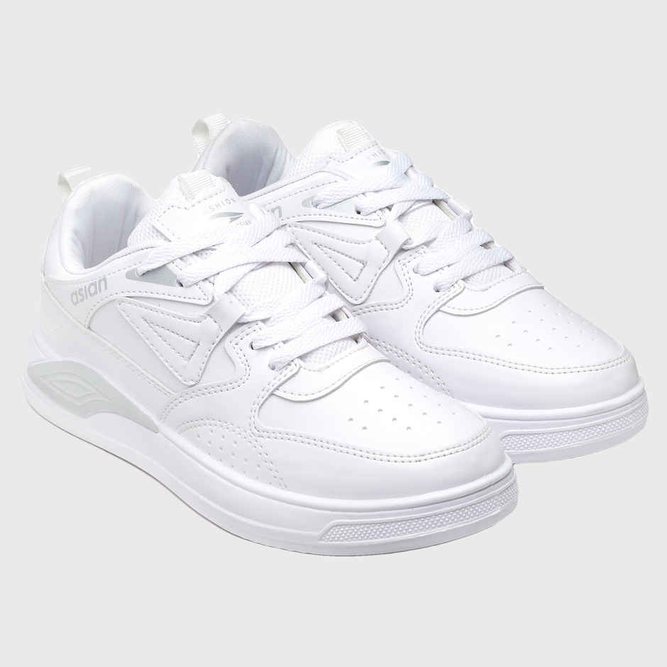 Asian Men s Moscow-01 Full White Sneakers | UK-9