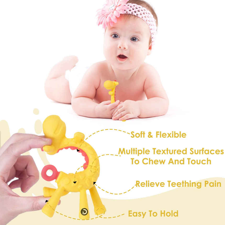 Kidology Giraffe Baby Teether | Yellow & Red