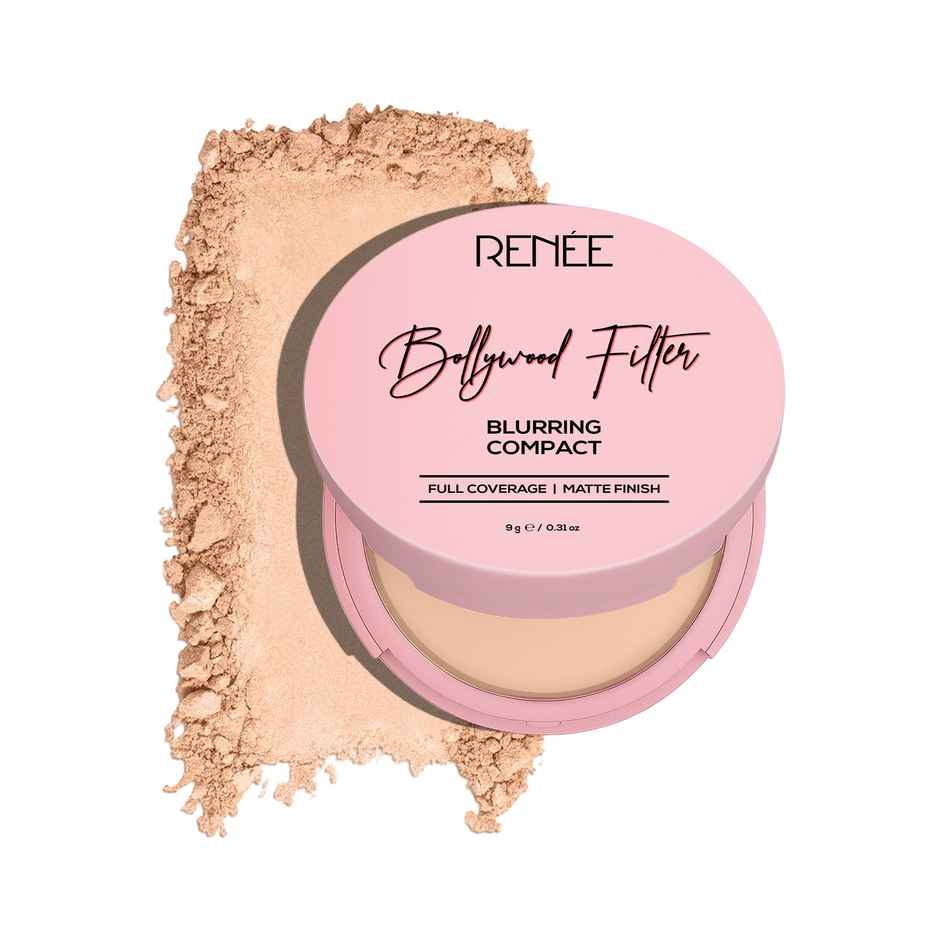 RENEE Bollywood Filter Blurring Compact 03 Beige Blur| Matte Finish | Blurs Pores & Blemishes