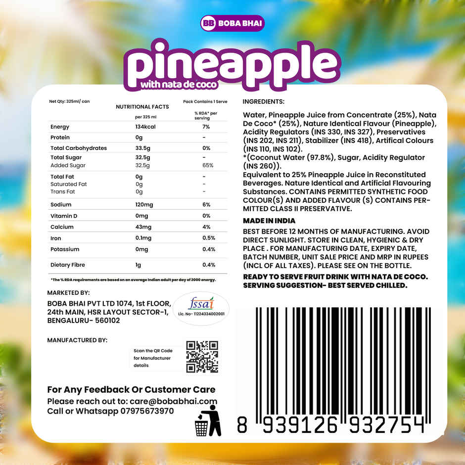 Boba Bhai Pineapple with Nata de Coco