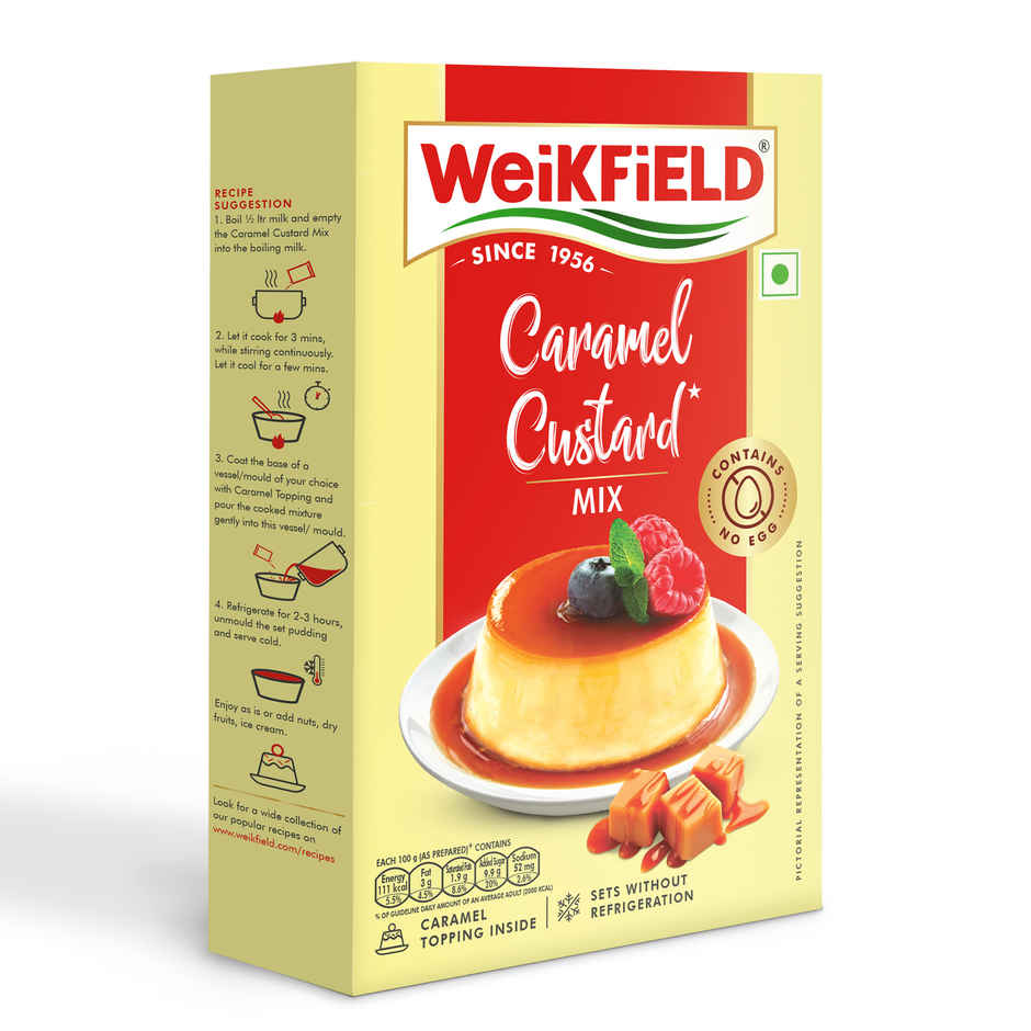 Weikfield Caramel Custard Mix Flavour Carton