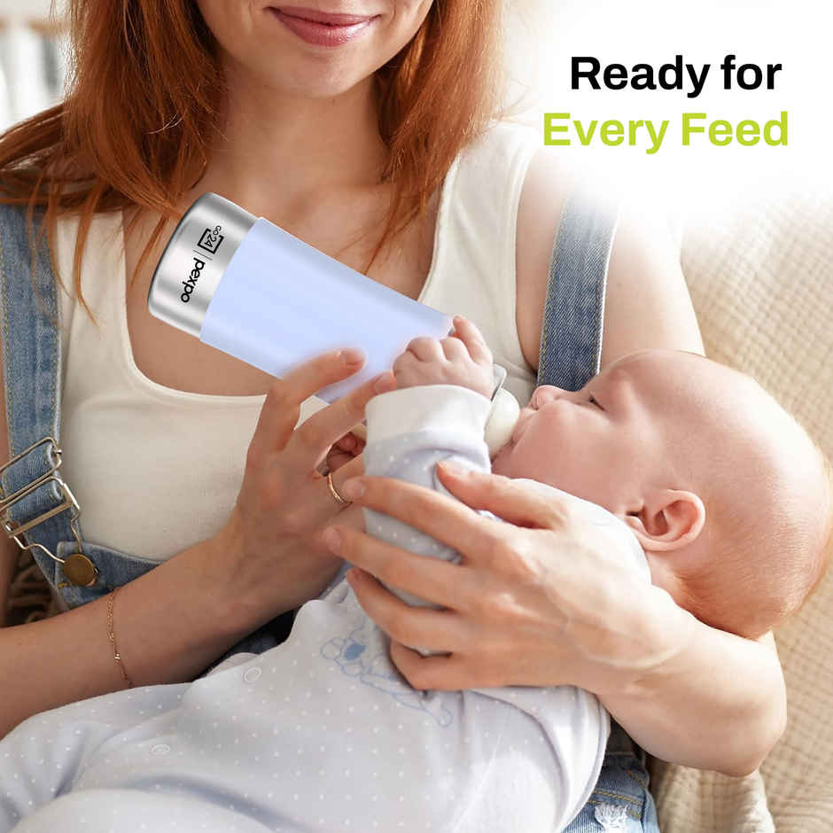 Go24 | Pexpo Jack & Jill Stainless Steel Baby Feeding Bottle Leak Proof | Blue - 250 ml