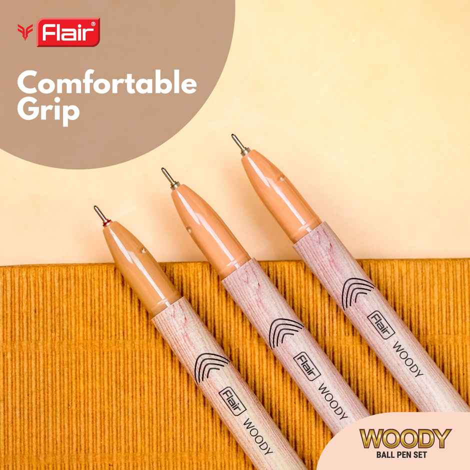 Flair Woody Ball Pen Blue Pack Of 5