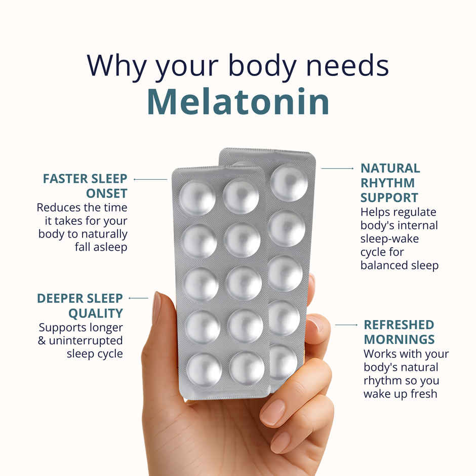 Briyo Melatonin 3 mg Natural Grape Flavoured Chewable Tablets Restful Sleep Support Sleep Aid