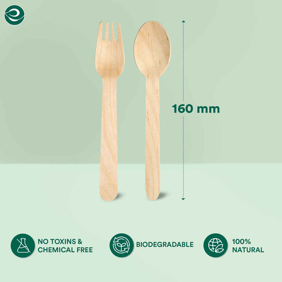 Eco Soul 160mm | 50 Count | Disposable Spoon and Fork