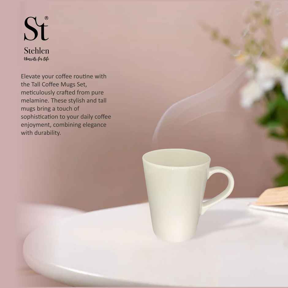 Stehlen Melamine Coffee Mug 400 ml Set of 2 Pcs - White