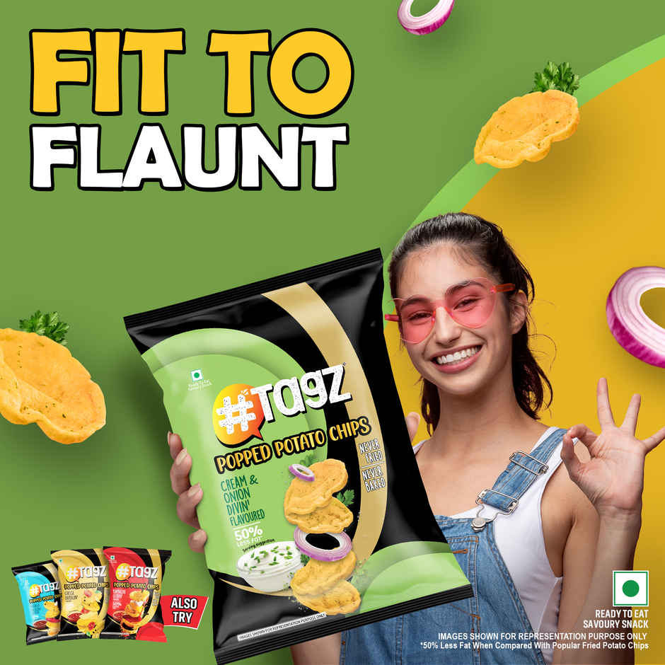 Tagz Popped Potato Chips Cream & Onion