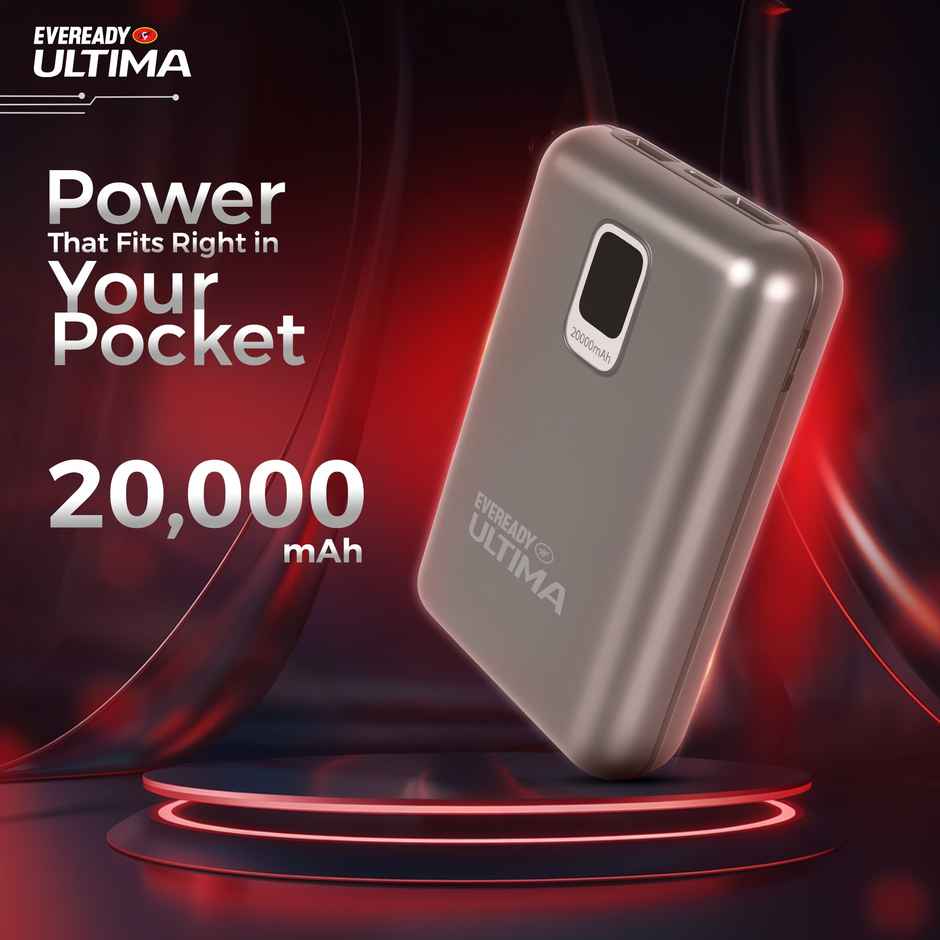 Eveready Ultima 10000 mAh Compact | Power Bank With Cable and Digital Display - PB20