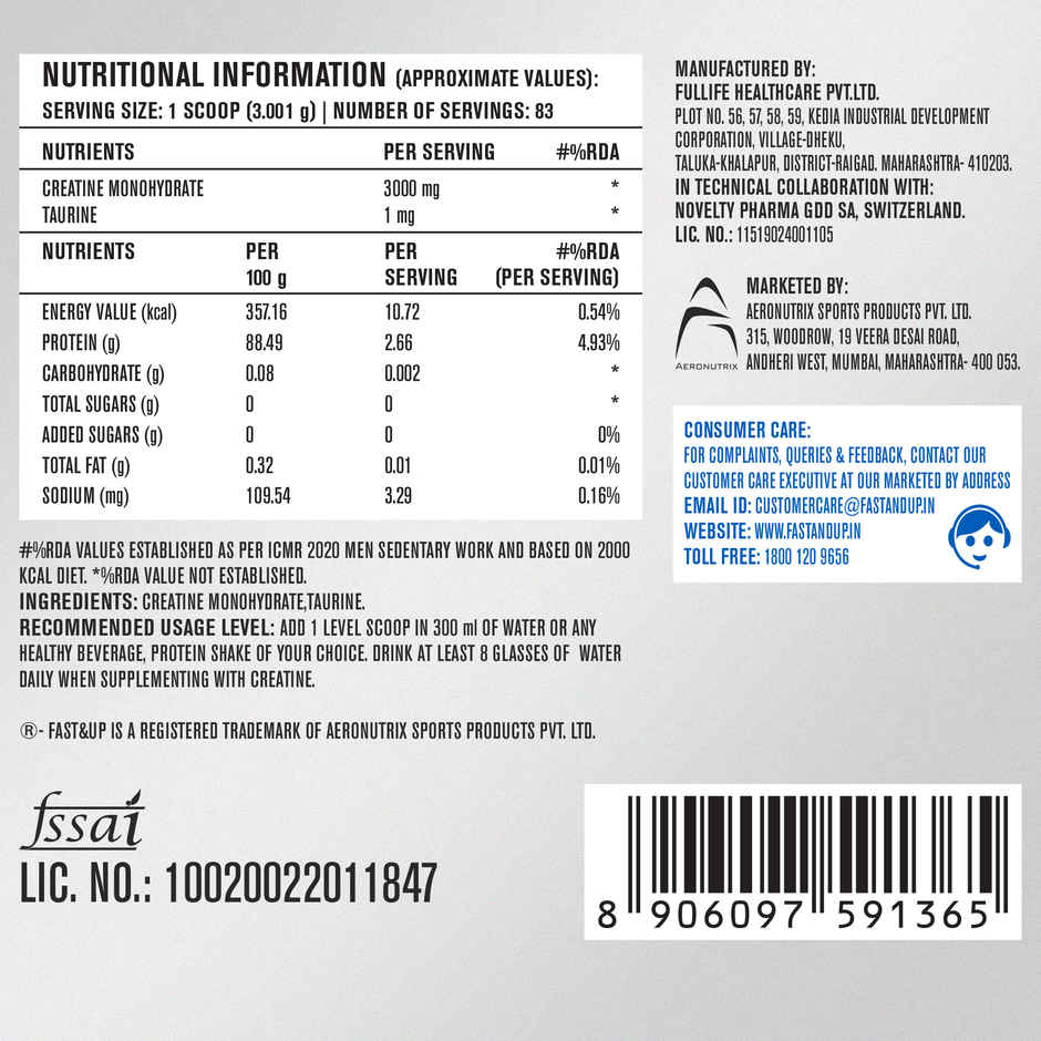 Fast & Up Creatine Monohydrate | Unflavoured