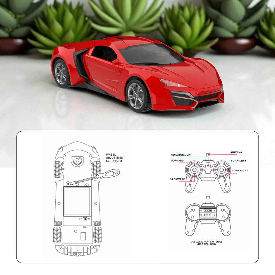 SEEDO Remote Control Car 1:16 , 2.4 GHz, USB Rechargeable,Fast Speed Hyper Beast Car | Red