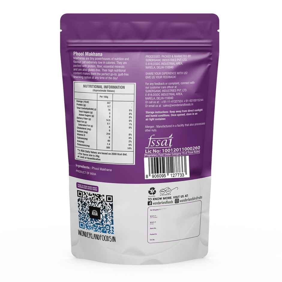 Wonderland Foods Phool Makhana Fox Nuts