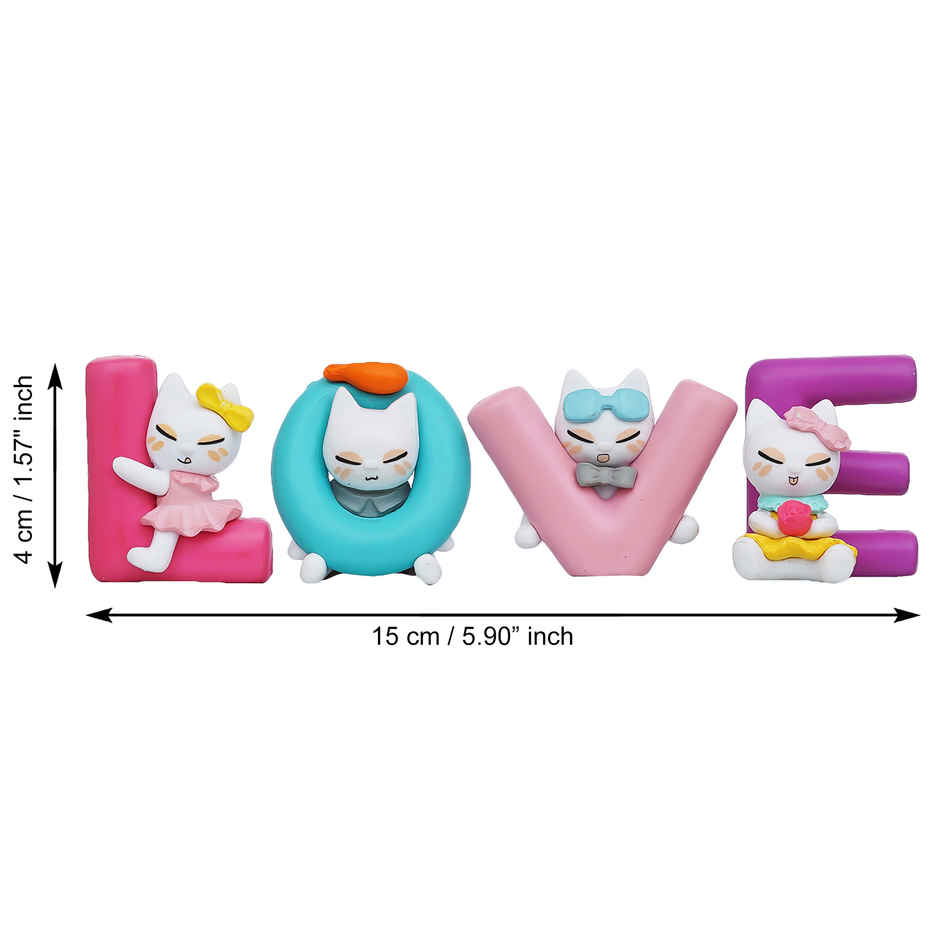 eCraftIndia Multicolor Polyresin Love Animated Characters Decorative Showpiece for Valentine's Day