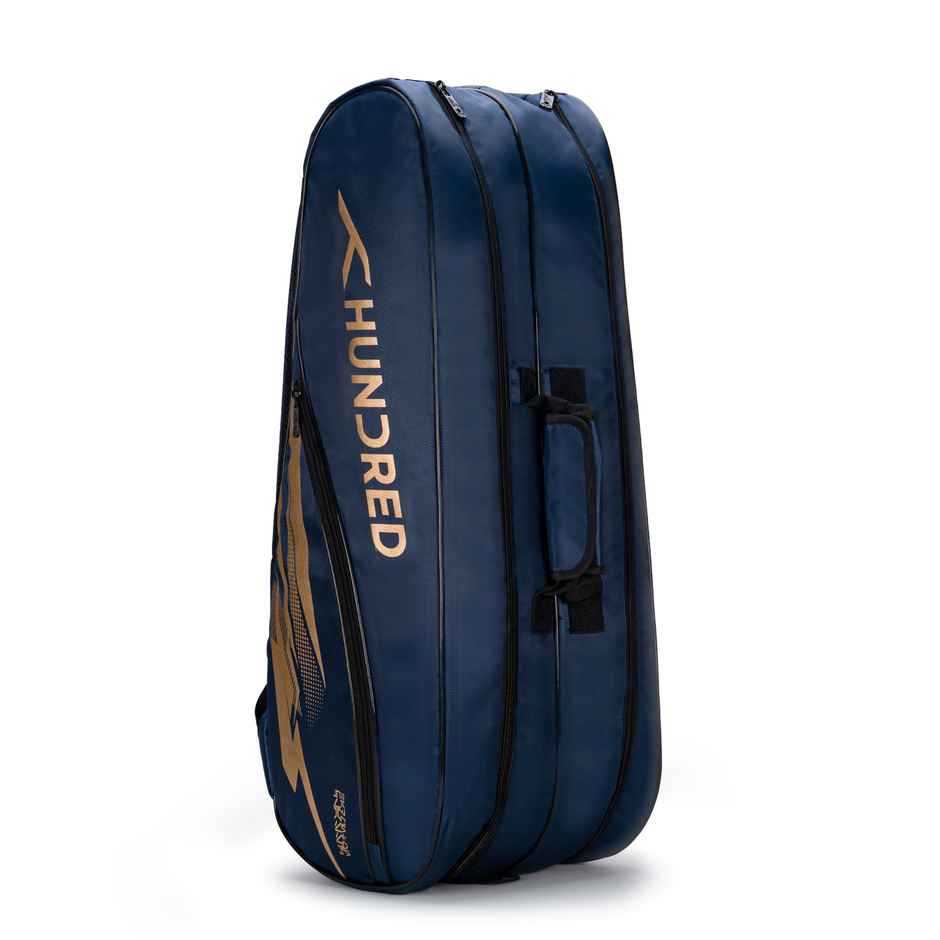 Hundred Cosmogear Badminton Kit-Bag | Navy|Double Zipper|Bag With Front Zipper Pocket