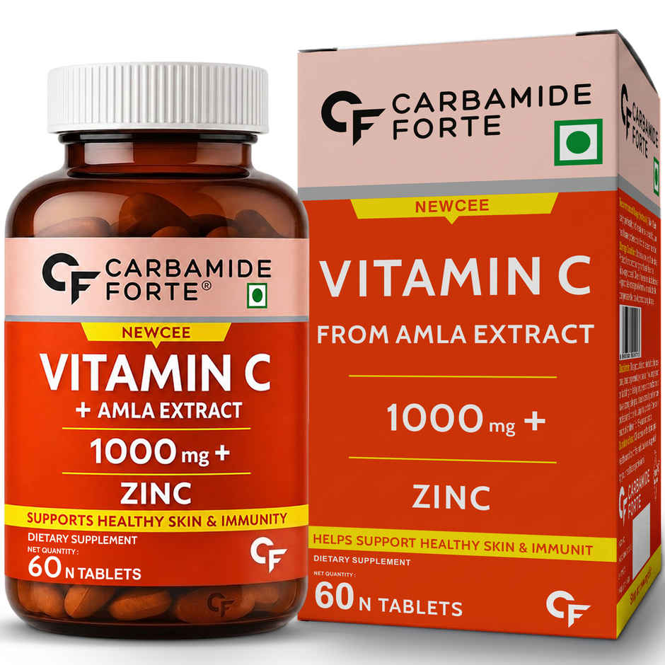 Carbamide Forte Natural Vitamin C Tablet Amla Extract With Zinc For Immunity & Skincare 60 tab